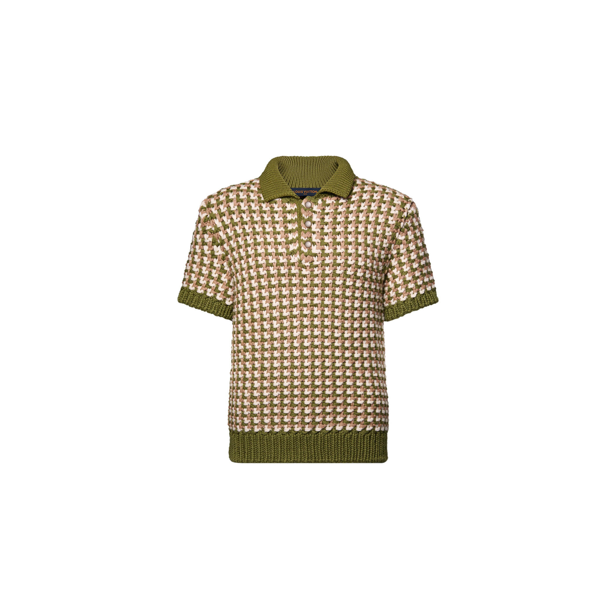 LOUIS VUITTON SHORT-SLEEVED WOOL-KNIT POLO SHIRT 1AJVY4 LOUIS VUITTON SHORT-SLEEVED WOOL-KNIT POLO SHIRT 1AJVY4